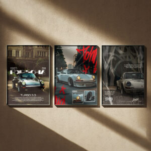 Vintage Porsche 911 - Trio Wall Art Set