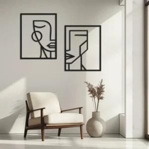Geometric Woman Face Wall Art