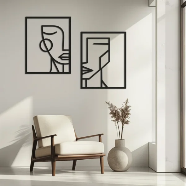 Geometric Woman Face Wall Art