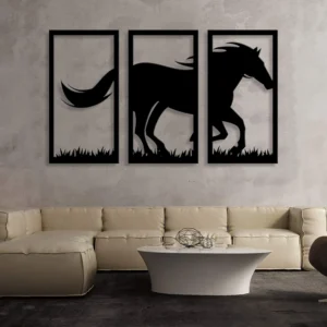 Modern 3-Panel Horse